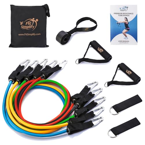 Fit Simplify Resistance Tube Bands 12 Piece Set with...
