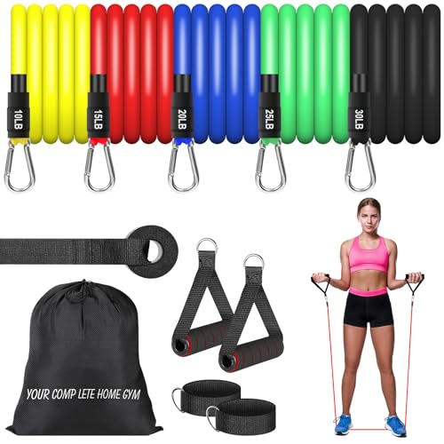 Resistance Bands Set (12pcs), Workout Bands with Handles,...