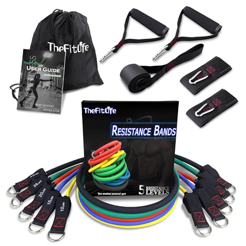 TheFitLife Exercise Resistance Bands with Handles - 5...
