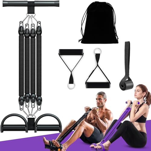 2025 Upgrade Foot Pedal Resistance Band, Adjustable 4-Tube...