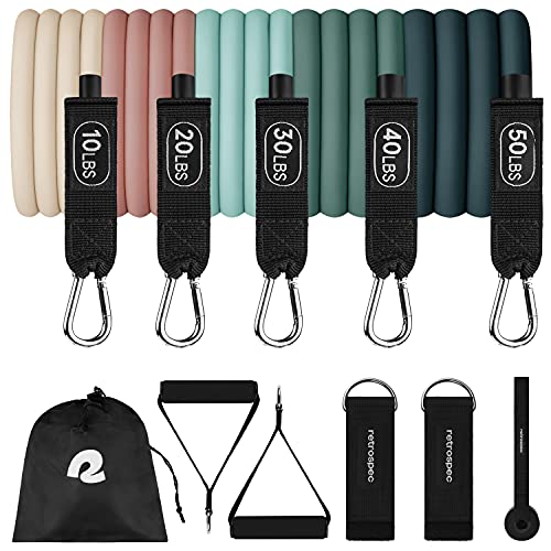 Retrospec Train Resistance Bands Set (5pc) Workout Bands...