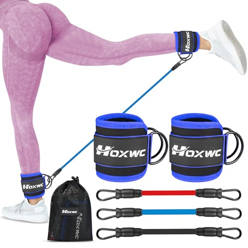 HOXWC Ankle Resistance Bands with Cuffs, Glutes Workout...