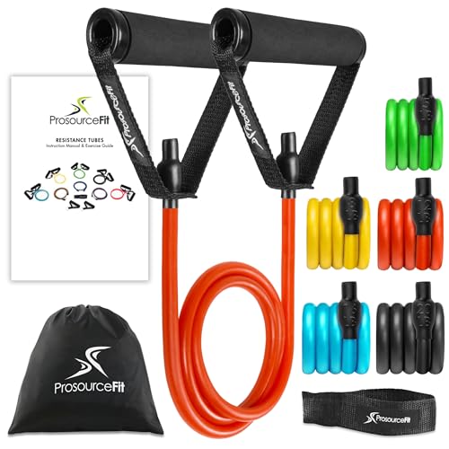 ProsourceFit Tube Resistance Bands Set 2 - 20 LB with...