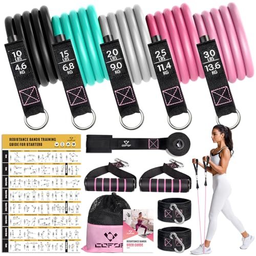 Resistance Bands with Handles for Women, 5 Level Exercise...