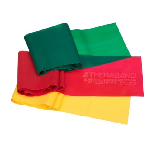 THERABAND Resistance Bands Set, Professional Non-Latex...