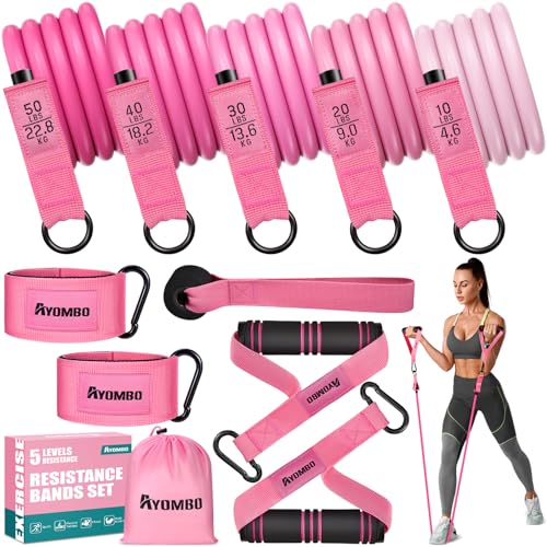 Ayombo Resistance Bands, Exercise Bands with Handles for...