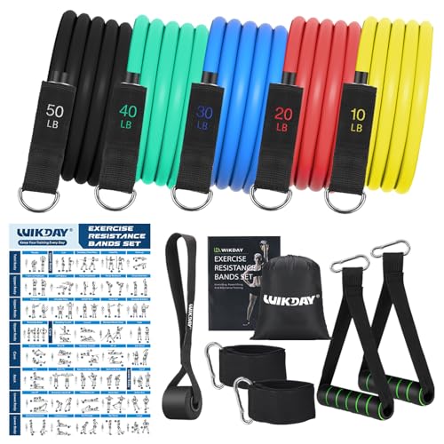 WIKDAY Exercise Resistance Bands with Handles for Working...