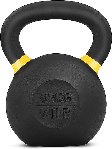 Yes4All Powder Coated Kettlebell, 71 lb Cast Iron Core...