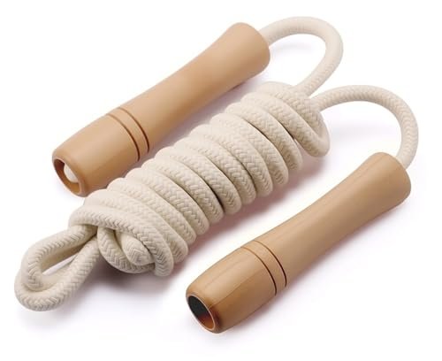 Homello Jump Rope for Kids - Wooden Handle - Adjustable...