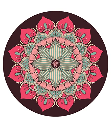 LERYG Pilates Round Oversize Yoga Mat - Suede Rubber...