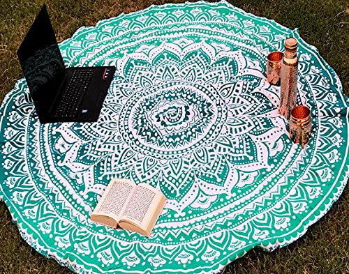 raajsee Green Round Beach Tapestry Hippie/Boho Beach...