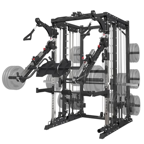 FAGUS H Black Commercial Smith Machine with Smith Bar,...