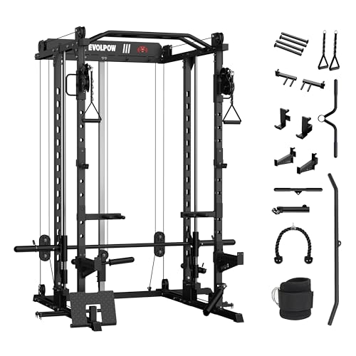 EVOLPOW M2D Smith Machine, Strength Training Squat Rack...
