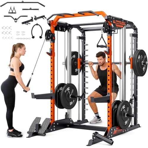 YOLEO Smith Machine with Independent Dual-Pulley System,...