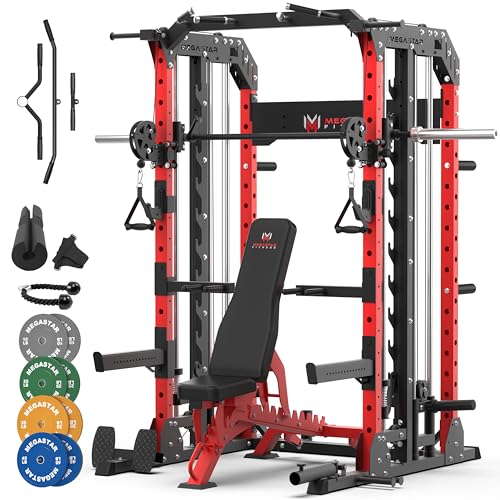 MEGASTAR Smith Machine Bundle for Garage Gym - 2000lbs...