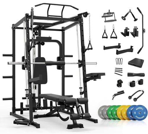 Mikolo All-in-One Smith Machine Home Gym, 2000LBS Power...