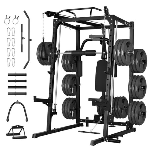 GarveeLife Smith Machine, 2000LBS Squat Rack for Home Gym,...
