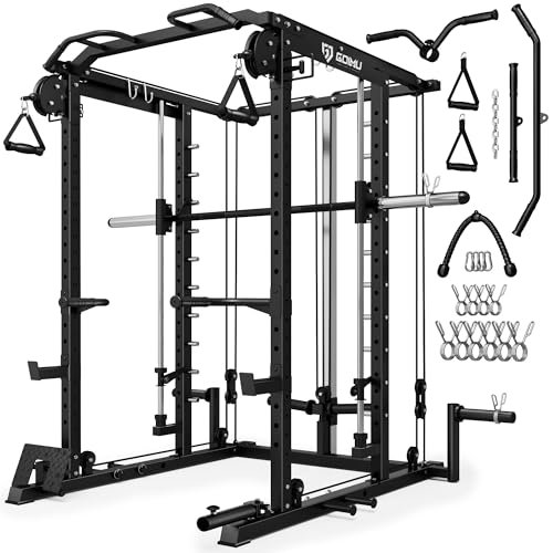 Goimu S1-V4 Smith Machine, 2000LBS Power Cage with Cable...