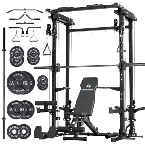 Major Fitness Drone3 Smith Machine with Weight Bench,...