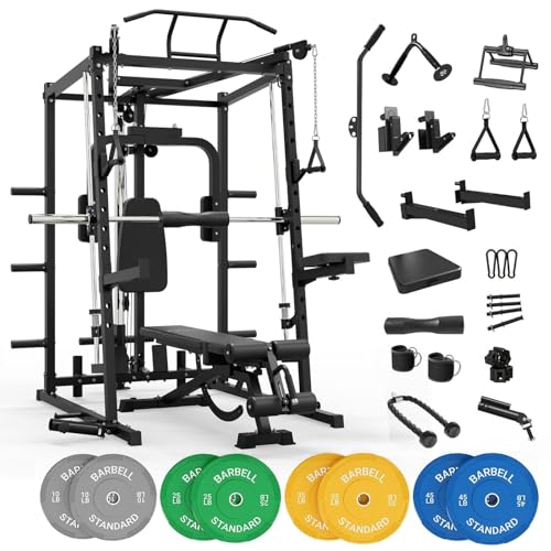 Mikolo All-in-One Smith Machine Home Gym with 230lbs Weight...