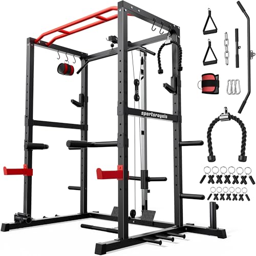 Sportsroyals Power Rack, Multi-Functional Power Cage with...