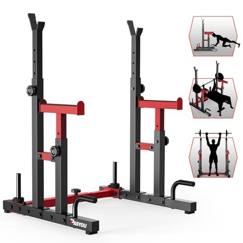PASYOU Adjustable Squat Rack, Heavy-Duty Gym Rack Stand,...