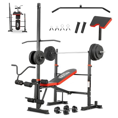 MAIDOMA 1500LB 8 IN 1 Weight Bench with Lat Pulldown...
