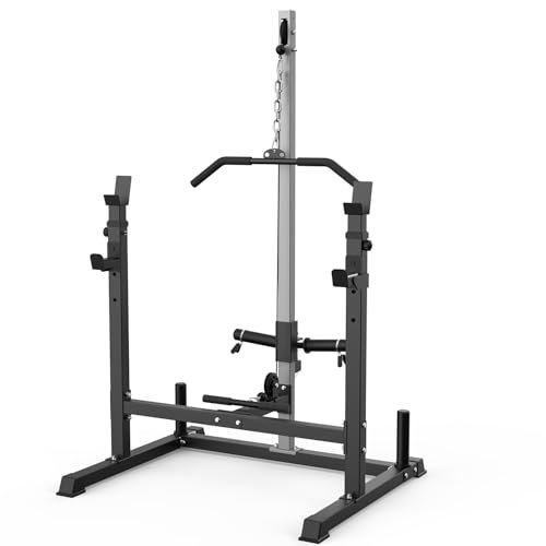 Royal Fitness Power Rack with LAT Pulldown Pulley System...