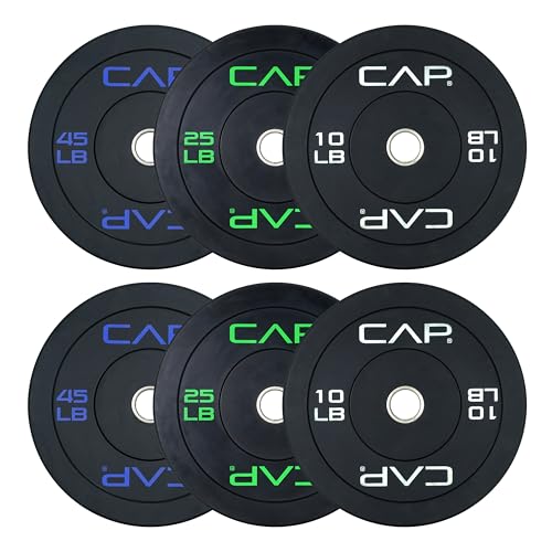 CAP Barbell 160 LB Economy Olympic Bumper Plate Set with...