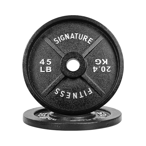 Deep Dish 2-Inch Olympic Cast Iron Weight Plates with...