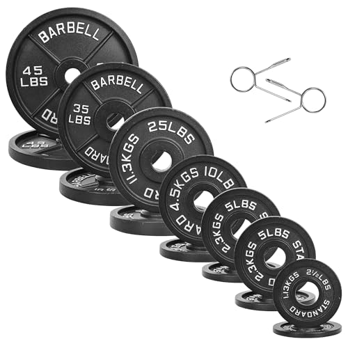 Fitvids Olympic Cast Iron 2-Inch Weight Plates for Strength...