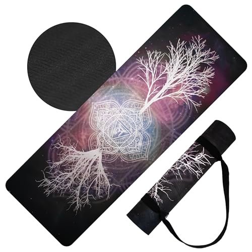 𝑯𝑰𝑮𝑯𝑻𝑶𝑷 Vegan Suede Yoga Mat – Tree of Life/Root Chakra...