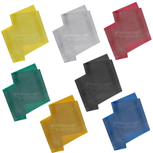 THERABAND Professional Latex Resistance Band Set, Pack of...