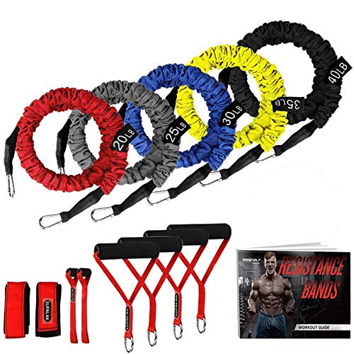 Resistance Bands, 15 Pieces Exercise Elastic Bands Set,...