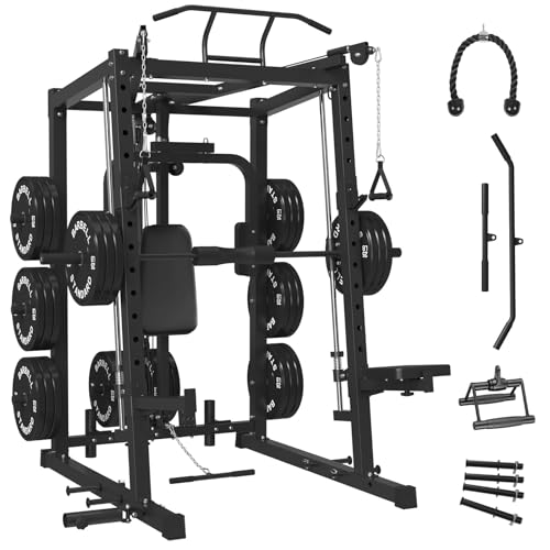 Mikolo All-in-One Smith Machine Home Gym, 2000LBS Power...