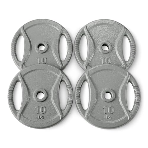 Amazon Basics 1-inch Grip Weight Plates, 10lb Weights, Set...