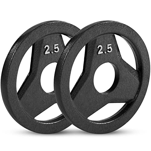 JFIT Cast Iron Olympic 2-Inch Grip Plate for Barbell, 2.5...