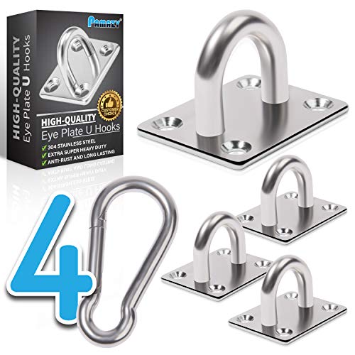 4 PCS M6 Premium Heavy Duty Square Stainless Steel Pad...