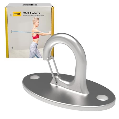 FITKIT 3-Pack Resistance Band Wall Anchors, 304 Stainless...