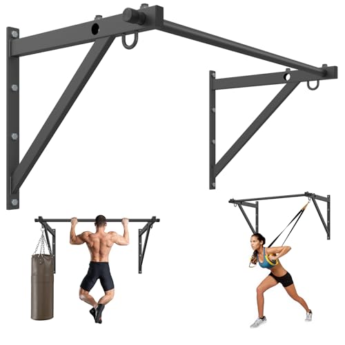 Jusgym Wall Mounted Pull Up Bar, Adjustable Depth 51