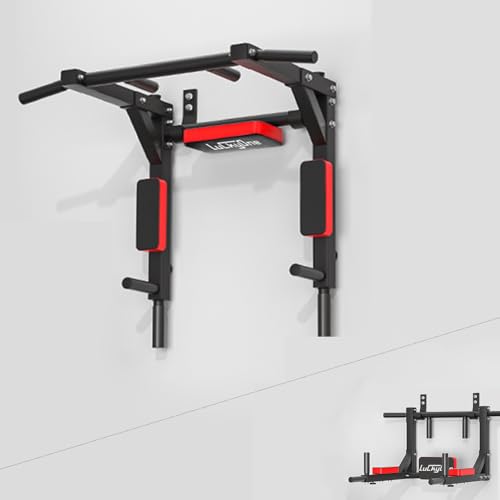 Multifunctional Wall Mounted Pull Up Bar, Heavy Duty Steel...