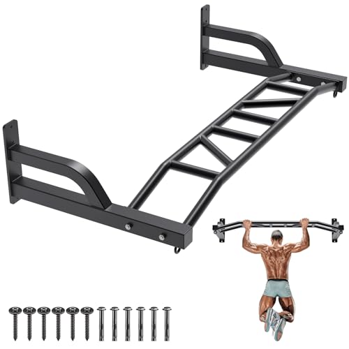 SELEWARE 48'' Multi-grip Pull Up Bar Wall Mount Heavy...