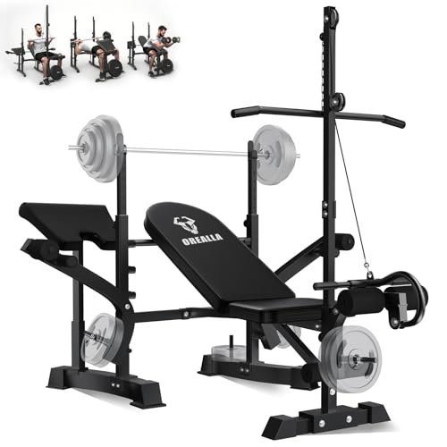 Adjustable Weight Bench Press Set - Full Body Strength...