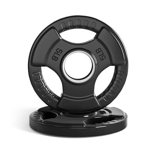 LIONSCOOL 2-Inch Rubber Coated Olympic Grip Plate in Pairs...