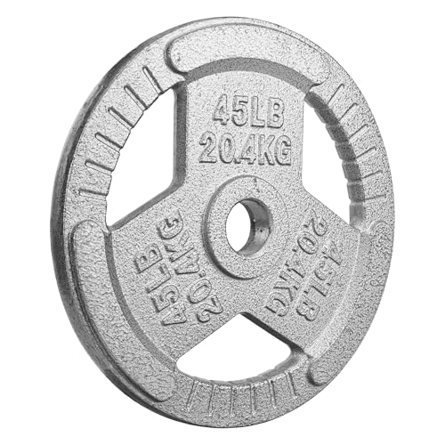 BalanceFrom 5LB Weight Plate Set of 4, Multi-Grip Exercise...