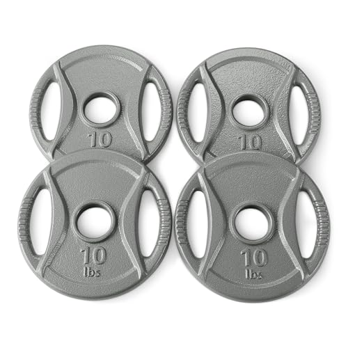 Amazon Basics 2-inch Olympic Grip Weight Plates, 10lb...