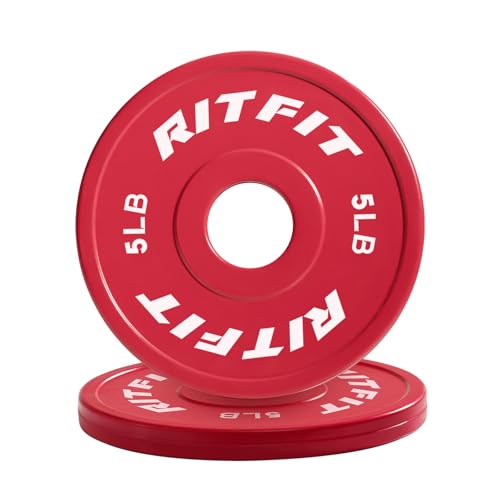 RitFit Fractional Rubber Weight Plates, Colored Bumper...