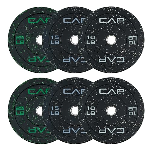 CAP Barbell Economy - Speckled Olympic Bumper Plate Set...