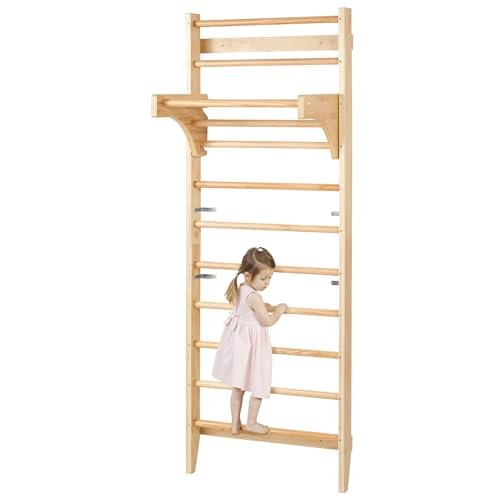VEVOR Swedish Ladder Wall Gym, 10-Level Solid Wood Indoor...