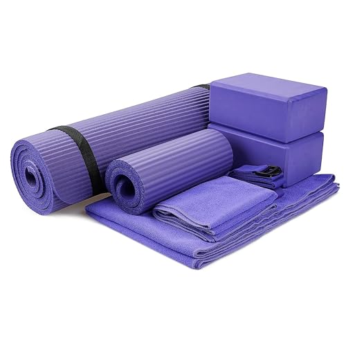 BalanceFrom GoYoga 7-Piece Set - Include Yoga Mat with...